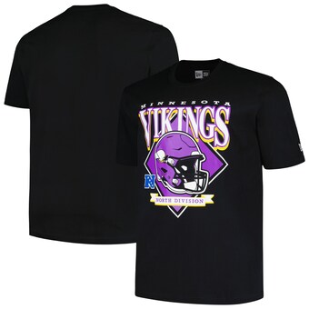 Men's Minnesota Vikings  New Era Black Big & Tall Helmet T-Shirt