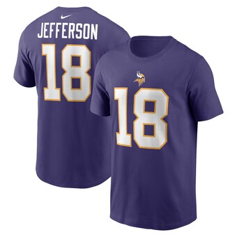 Men's Minnesota Vikings Justin Jefferson Nike Purple Classic Player Name & Number T-Shirt
