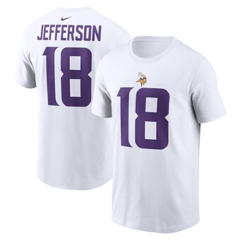 Men's Minnesota Vikings Justin Jefferson Nike  White  Player Name & Number T-Shirt