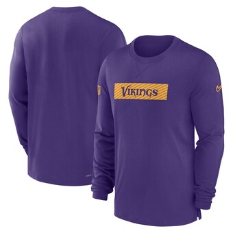 Men's Minnesota Vikings Nike Purple Sideline Player Performance Long Sleeve T-Shirt