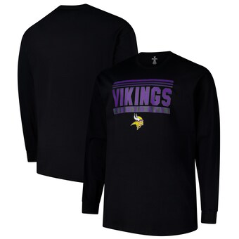 Men's Minnesota Vikings  Profile Black Big & Tall Pop Long Sleeve T-Shirt