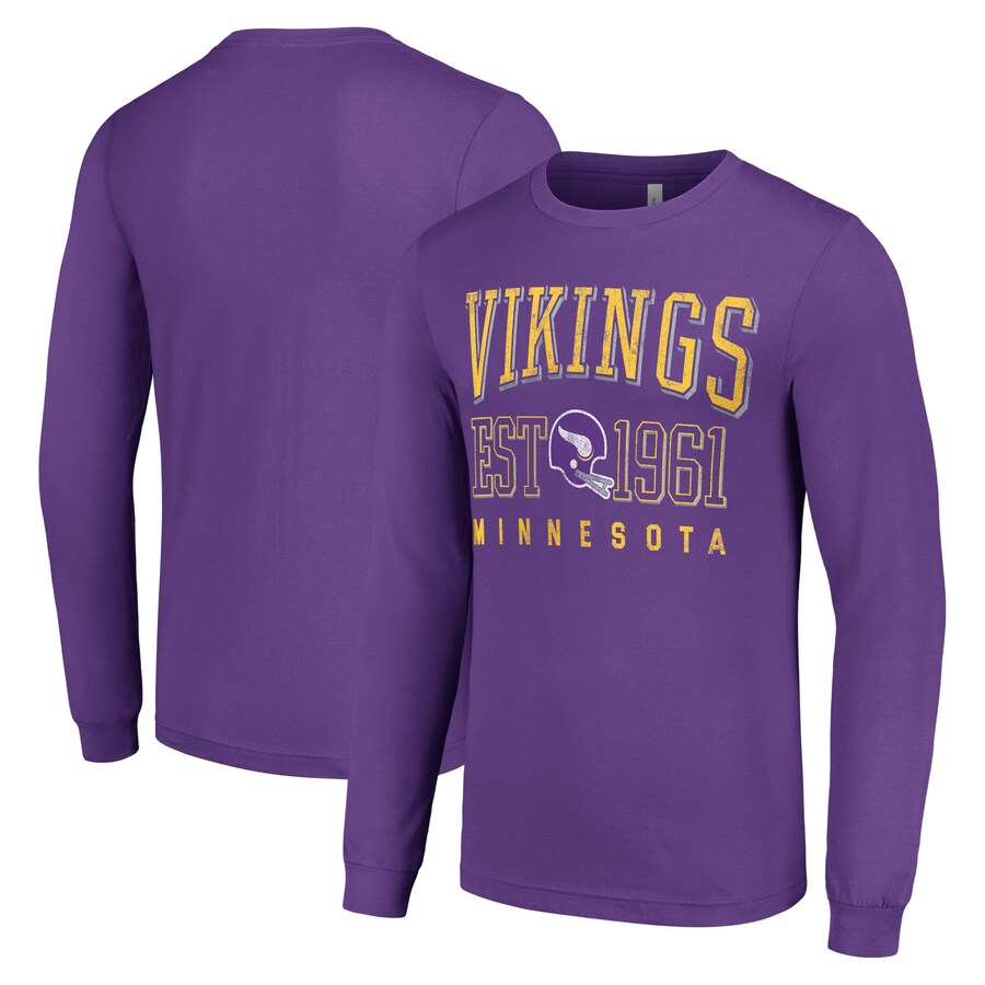 Men's Minnesota Vikings Starter Purple Throwback Logo Long Sleeve T-Shirt