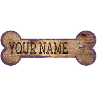 Minnesota Vikings 12" x 6" Personalized Dog Bone Sign