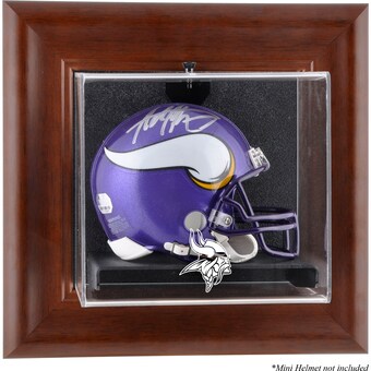 Minnesota Vikings Fanatics Authentic (2013-Present) Brown Framed Wall-Mountable Mini Helmet Case
