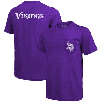 Minnesota Vikings Majestic Threads Tri-Blend Pocket T-Shirt - Heathered Purple