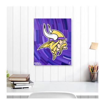 Minnesota Vikings Fanatics Authentic Stretched 16" x 20" Embellished Canvas Giclee Print - Art by Charlie Turano III