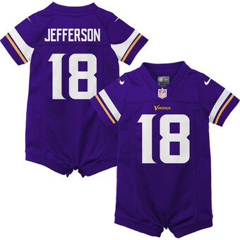 Newborn & Infant Minnesota Vikings Justin Jefferson Nike Purple Game Romper Jersey