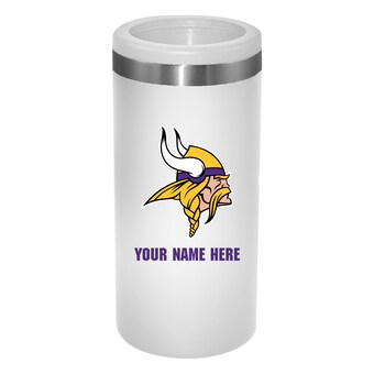 Minnesota Vikings White 12oz. Personalized Slim Can Holder