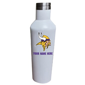 Minnesota Vikings White 17oz. Personalized Infinity Stainless Steel Water Bottle