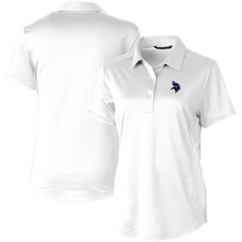 Women's Minnesota Vikings Cutter & Buck White Americana Prospect Textured Stretch Polo