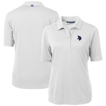 Women's Minnesota Vikings Cutter & Buck White Americana Virtue Eco Pique Recycled Polo