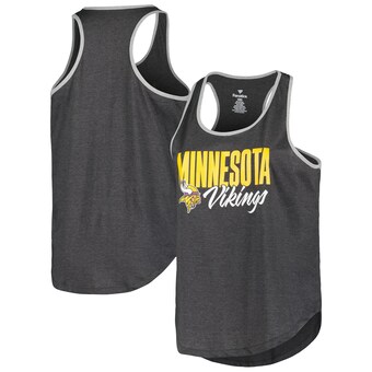 Women's Minnesota Vikings Fanatics Heather Black Plus Size Fuel Tank Top