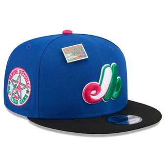 Men's Montreal Expos New Era Royal/Black Watermelon Big League Chew Flavor Pack 9FIFTY Snapback Hat