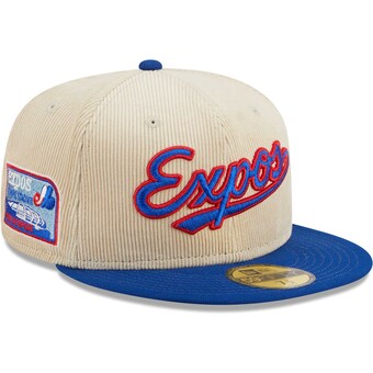 Men's Montreal Expos New Era White Cooperstown Collection Corduroy Classic 59FIFTY Fitted Hat