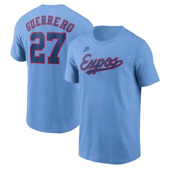 Men's Montreal Expos Vladimir Guerrero Nike Powder Blue Cooperstown Collection Fuse Name & Number T-Shirt