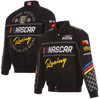 NASCAR JH Design  Twill Driver Uniform Full-Snap Jacket – Black