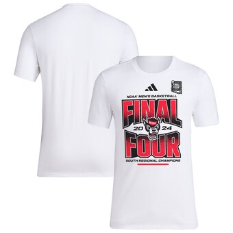  NC State Wolfpack adidas Unisex 2024 NCAA Men's Basketball Tournament March Madness Final Four Locker Room T-Shirt - White