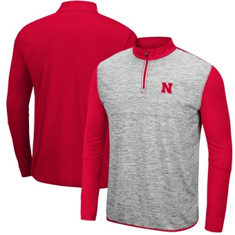 Nebraska Huskers Colosseum Prospect Quarter-Zip Jacket - Heathered Gray/Scarlet