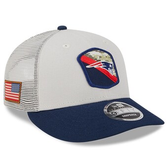 Men's New England Patriots  New Era Stone/Navy 2023 Salute To Service Low Profile 9FIFTY Snapback Hat