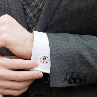 New England Patriots Silver-Plated Team Logo Cufflinks