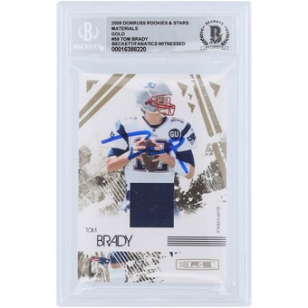 Tom Brady New England Patriots Autographed 2009 Donruss Rookies & Stars Relic #59 Beckett Fanatics Witnessed Authenticated 10 Card 