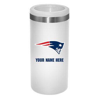 New England Patriots 12oz. Personalized Slim Can Holder - White