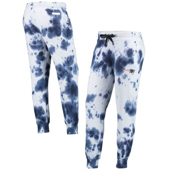 Women's New England Patriots DKNY Sport White/Navy Melody Tie-Dye Jogger Pants