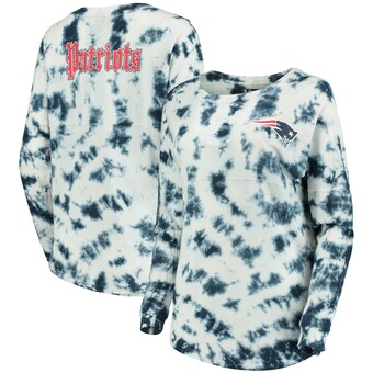 Women's New England Patriots New Era Navy Tie-Dye Long Sleeve T-Shirt