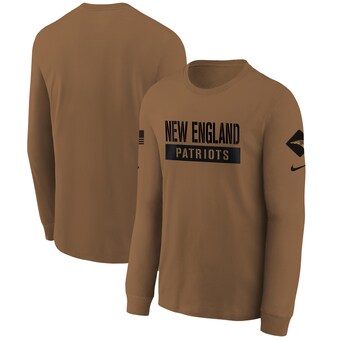 Women's New England Patriots  Nike Brown 2023 Salute to Service Long Sleeve T-Shirt