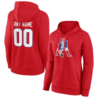 New England Patriots Women's Personalized Team Authentic Pullover Hoodie - Red