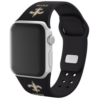 New Orleans Saints Black Silicone Apple Watch Band