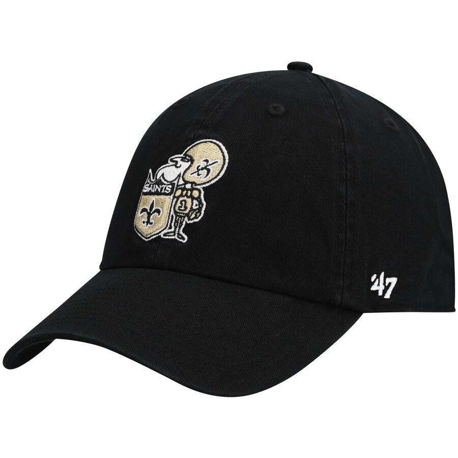 Men's New Orleans Saints '47 Black Clean Up Legacy Adjustable Hat