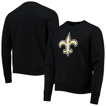 Men's New Orleans Saints '47 Black Imprint Headline Logo Pullover Sweatshirt