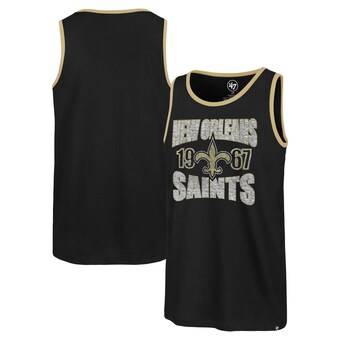 Men's New Orleans Saints '47 Black Upload Franklin Tank Top