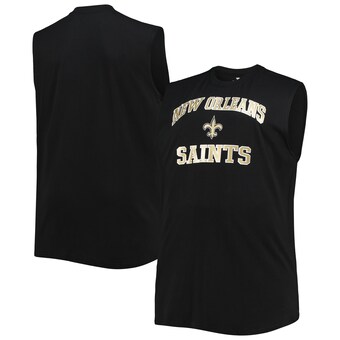 Men's New Orleans Saints Black Big & Tall Muscle Tank Top
