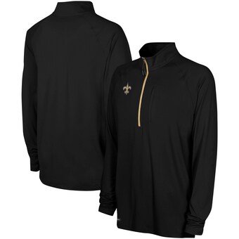 Men's New Orleans Saints Black Combine Authentic Raglan Quarter-Zip Top