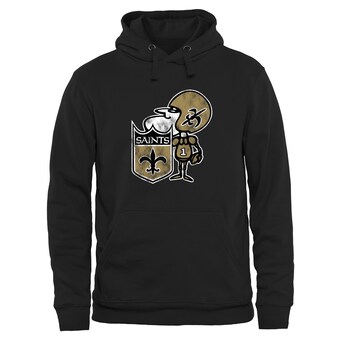 Men's New Orleans Saints Black Throwback Logo Pullover Hoodie