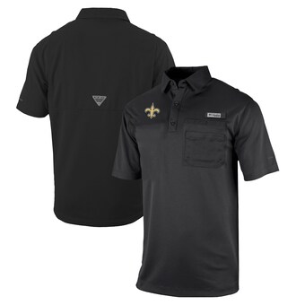 Men's New Orleans Saints  Columbia Black Omni-Wick Flycaster Pocket Polo