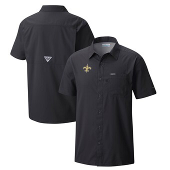 Men's Columbia  Black New Orleans Saints Slack Tide Omni-Wick Button-Up Camp Shirt