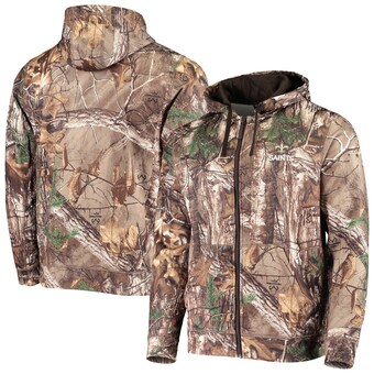 Men's New Orleans Saints Dunbrooke Realtree Camo Trophy Tech Fleece Full-Zip Hoodie