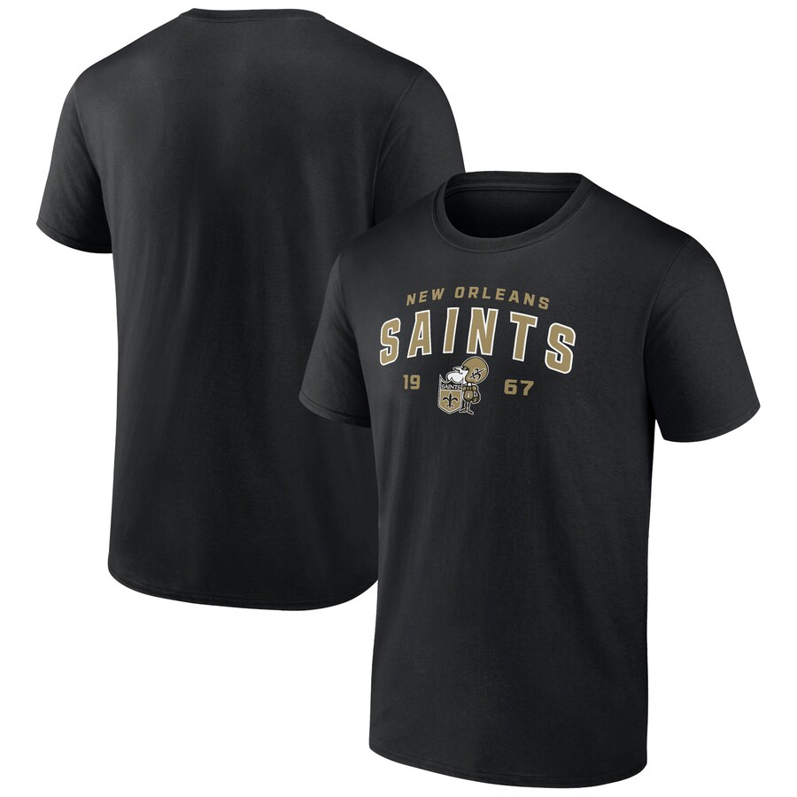 Men's New Orleans Saints Fanatics Black Gridiron Classics Established T-Shirt