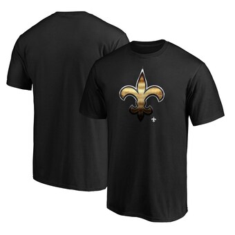 Men's Fanatics Black New Orleans Saints Midnight Mascot Team Logo T-Shirt