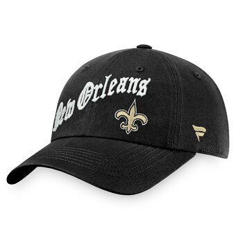 Men's New Orleans Saints Fanatics Black Old English Adjustable Hat