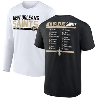 Men's New Orleans Saints Fanatics Black/White Two-Pack 2023 Schedule T-Shirt Combo Set