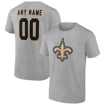 Men's Fanatics Heathered Gray New Orleans Saints Team Authentic Custom T-Shirt