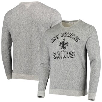 Men's New Orleans Saints Junk Food Heathered Charcoal Marled Pullover Sweatshirt