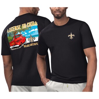 Men's New Orleans Saints Margaritaville Black Licensed to Chill T-Shirt