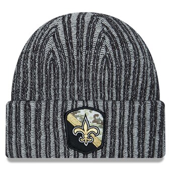 Men's New Orleans Saints  New Era Black 2023 Salute To Service Cuffed Knit Hat