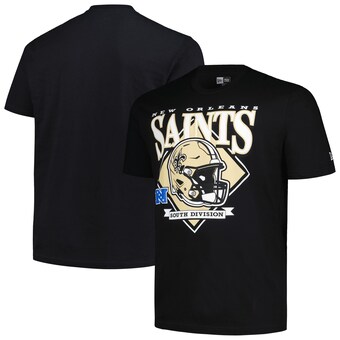 Men's New Orleans Saints  New Era Black Big & Tall Helmet T-Shirt