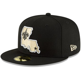 Men's New Orleans Saints New Era Black Omaha 59FIFTY Fitted Hat